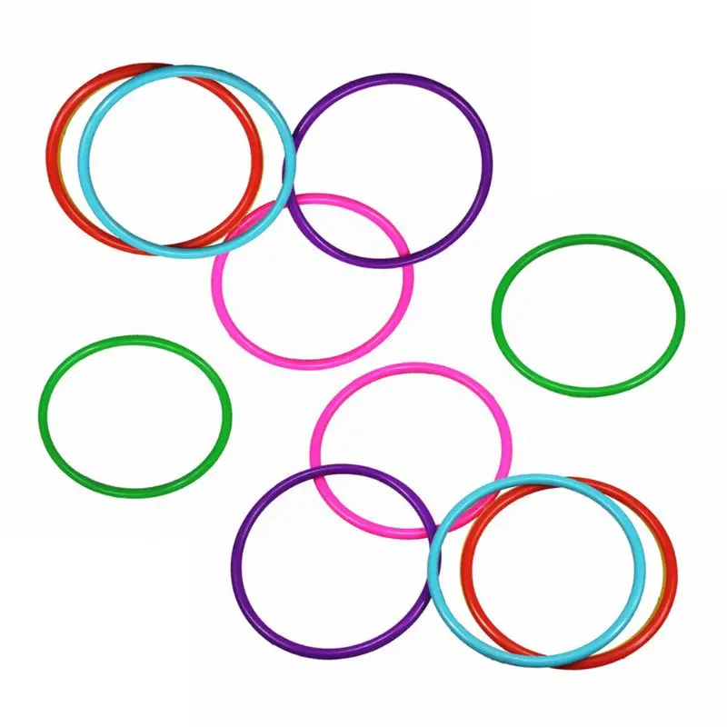 10 шт пластиковые кольца многоцветные мишень бросок игровые реквизиты детские игры на открытом воздухе K1MA - Цвет: 10cm-Random Color