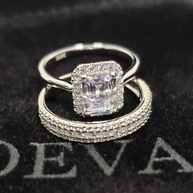 OEVAS 100% 925 Sterling Silver Bridal Rings Set Sparkling Full High Carbon Diamond Wedding Engagement Party Fine Jewelry Gifts Rings set