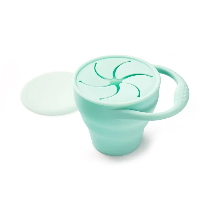 Младенческая Детская Spillproof чашка для закусок миска для печенья детская ручка миска для кормления - Цвет: Светло-зеленый