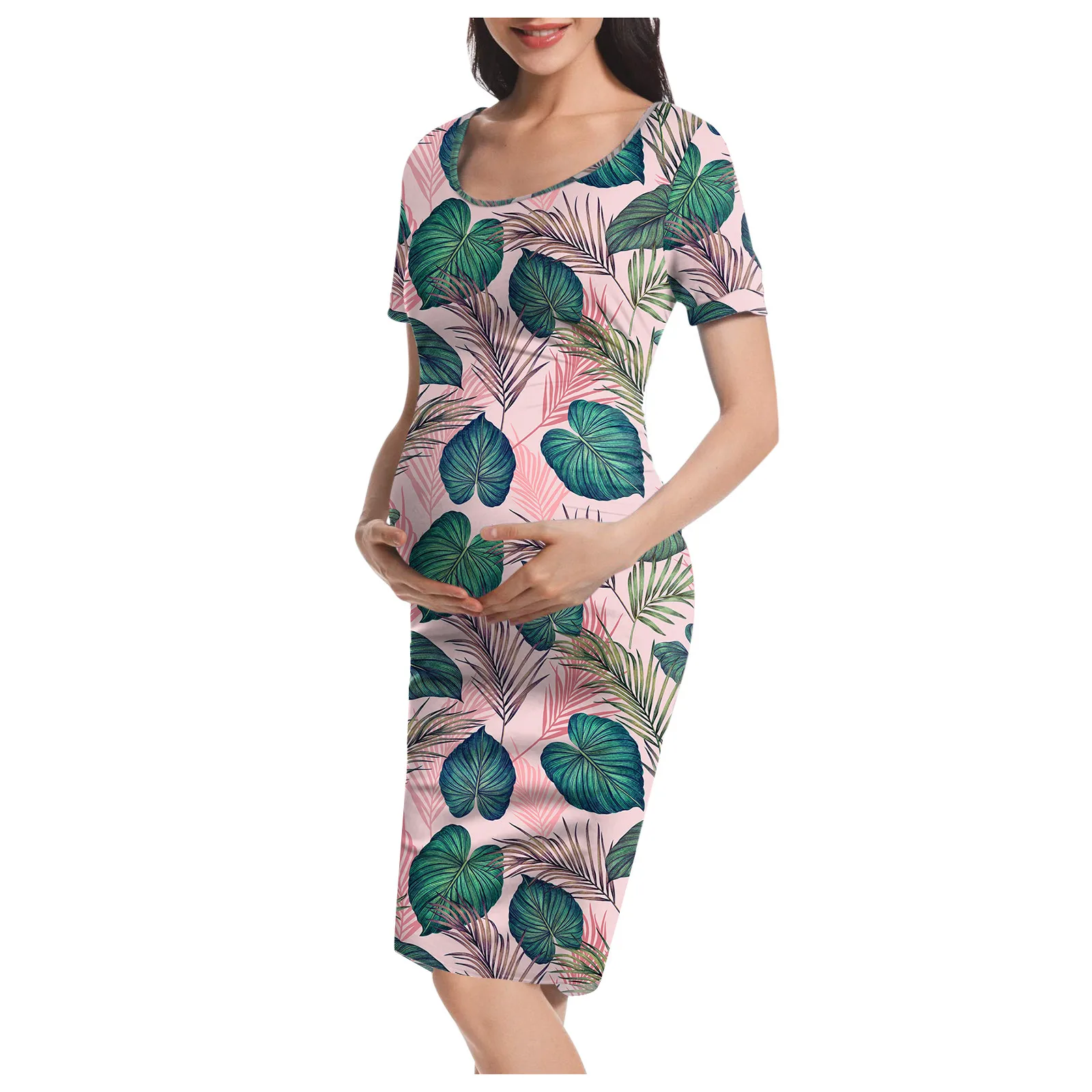 

Summer Woman Dress Mom Clothes Pregnancy Maternity dresses Summer Plant Fashion Print Pregnancy Dresses Clothes vestidos