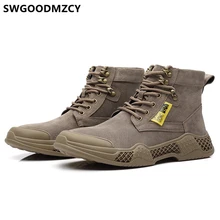 Зимние ботинки; Мужская Военная обувь; мужские ботинки; армейские ботинки из натуральной кожи; модные ботинки-дезерты; Мужская зимняя обувь; zapatos de hombre buty