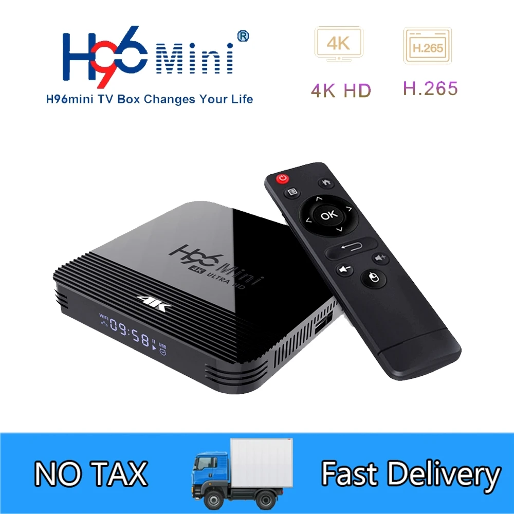 

Android TV Box 9.0 H96 Mini H8 RK3228A 2.4G/5G Dual WIFI Media Player BT4.0 1GB 8GB 2GB 16GB Smart TV Box Set Top Box youtube