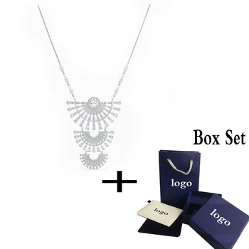 

2020 Fashion SWA New SPARKLING DANCE DIAL UP Necklace Elegant And Dynamic Round Three Fan-Shaped Decoration Female Jewelry Gift