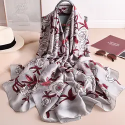 Шелковый шарф Дамская Бандана Платок для женщин хиджаб модный платок femme 2019 длинный платок пашмины Шарфы шифоновые шарфы