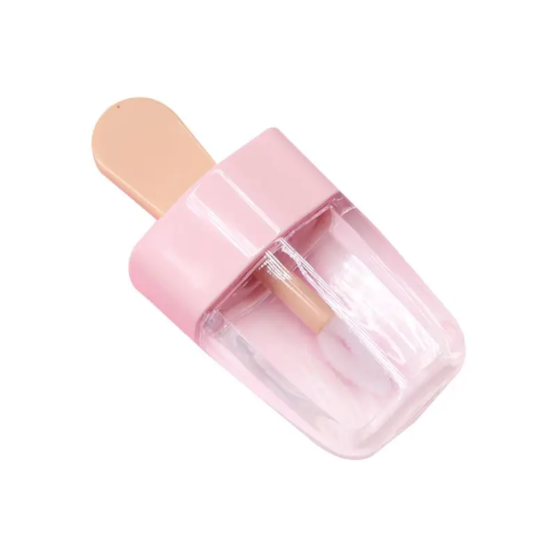 

3.2x6.8cm Sweet Ice Cream Shape Mini Lip Gloss Tube Empty Lip Balm Container With Pink Lid Rubber Inserts Lipstick