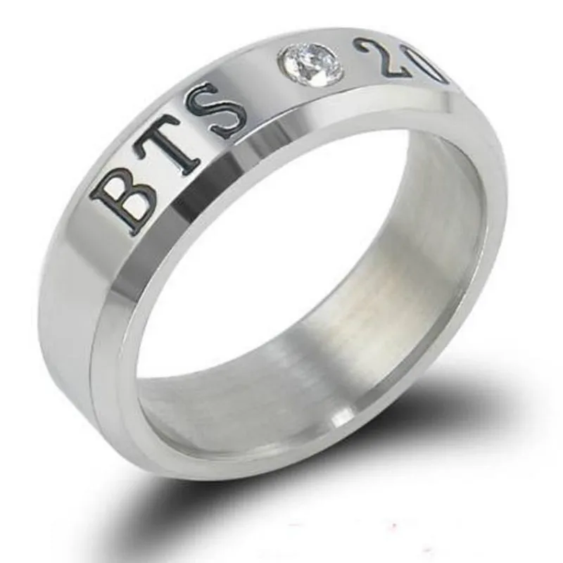 BTS-215 Южная Корея 2020 Новый инкрустированные циркон кольцо из нержавеющей стали