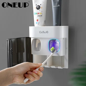 

ONEUP New Automatic Toothpaste Squeezer Can Put Toothbrush With Magnetic Cover Toothbrush Holder Household Bathroom Accessories
