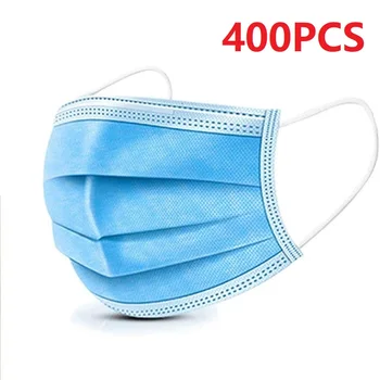 

400 PCS 3-layer mask Face Mouth Masks Non Woven Disposable Anti-Dust Masks Earloops Masks Unisex Non-woven masks