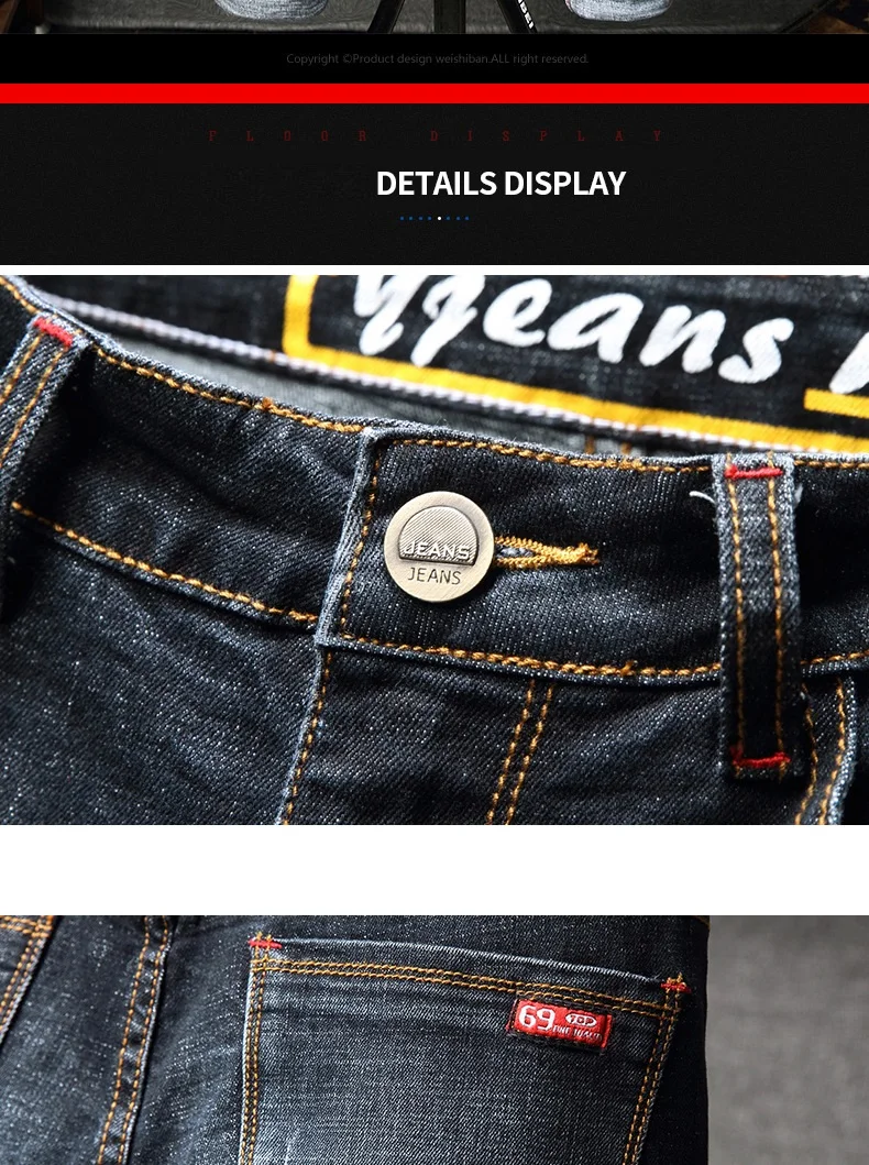 Джинсы брюки модели для мужчин осень зима новые Pantalon De Mezclilla Para Hombre стрейч Вышивка отверстия дизайнерские джинсы для мужчин
