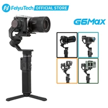 Feiyutech oficial g6 max 3-axis handheld câmera cardan estabilizador para rx100 ⅳ para gopro hero 7 smartphone para canon eosm50