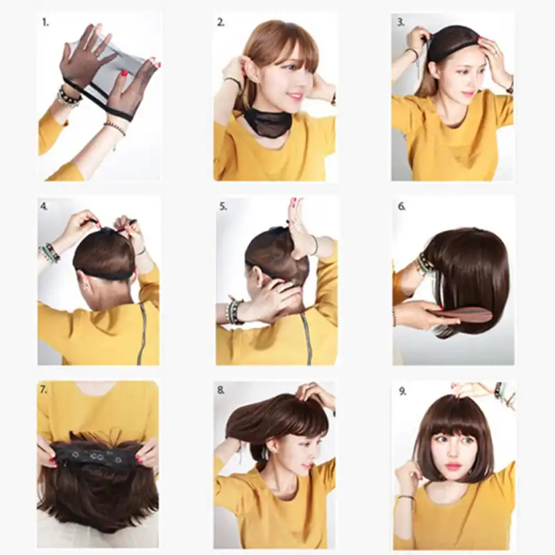 1 Sht Pariki Dlya Volos Frontalnyj Parik Dlya Volos Predvaritelno Korotkie Pryamye Volosy Parik Brazilskij Pryamoj Bob Naturalnyj Parik Kosplej Pricheska Aliekspress