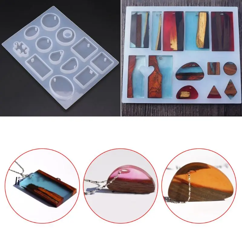 

1 Set DIY Jewelry Mold Tool Kit Silicone Resin Pendant Mould Necklace Jewellery Making UV Epoxy Molds resin mold