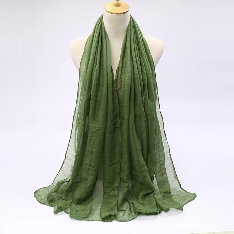 Горячая Распродажа, женские шарфы, простой хиджаб из вискозы, мягкие однотонные мусульманские шали, женский платок, модный тюрбан - Цвет: 23