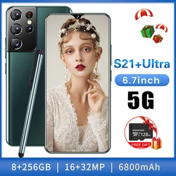 Global Version S21 Ultra+ 6.7 Inch Smartphone Full Screen 6800mAh 12GB+512GB 16+32MP HD Camera Unlocked 4G 5G Android Celular