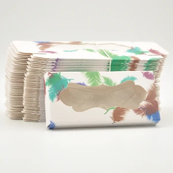 

wholesale 50/100 pcs paper false eyelash packaging box lash boxes packaging custom logo faux cils mink eyelashes Rectangle case