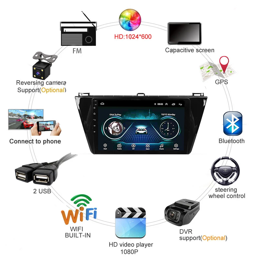 Cheap Android 10inch Car Radio for tiguan L 2017-2018 Multimedia-player GPS MP5 FULL touch Universal system 3