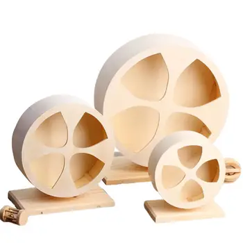 

Wooden Silent Pet Exercise Running Wheel Toy for Golden Hamster Hedgehog Chinchilla