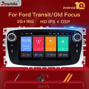 

2 din Android 10 Car Radio For Ford Focus 2 3 mk2 Kuga Mondeo 4 Fiesta Transit Connect S-C MAX Multimedia GPS Navi head unit DAB