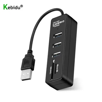 

Kebidu 2 in1 Combo USB Hub 3 Port USB 2.0 To USB 3.0 Splitter With TF SD Card Reader LED Display Up To 480Mbps For PC Computer