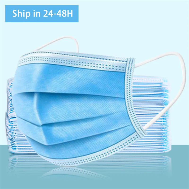 

Medical Masks Face Mouth Anti Germs Mask Disposable Protect 3 Layers Filter Dustproof Earloop Non Woven Mouth Masks