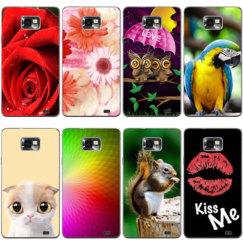 Чехол для Samsung Galaxy S2 S 2 SII i9100/S2 Plus i9105 цветные мягкие ТПУ чехлы на заднюю крышку с