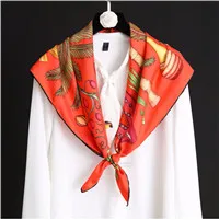 Новое поступление модный элегантный брендовый шелковый шарф с рисунком дерева 90*90 см квадратная шаль twill wrap для женщин - Цвет: as picture