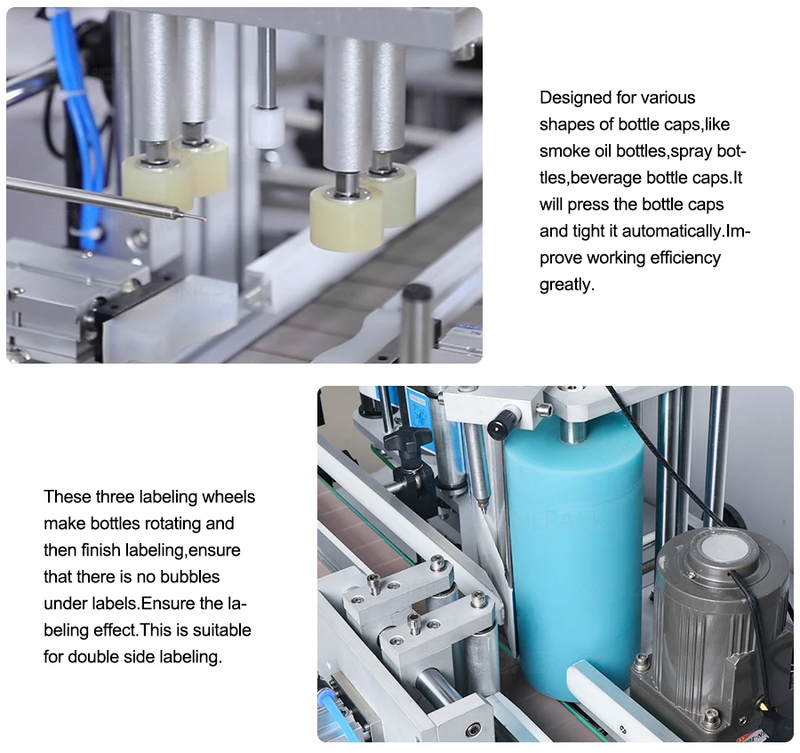 ZONEPACK Настольная автоматическая машина для розлива и укупорки напитков, растворителей, перистальтический насос для электронных соков, этикетировочная машина для производственной линии 