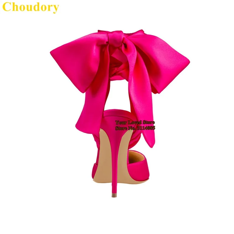 玫红丝带系带大蝴蝶结尖头单鞋 (6)