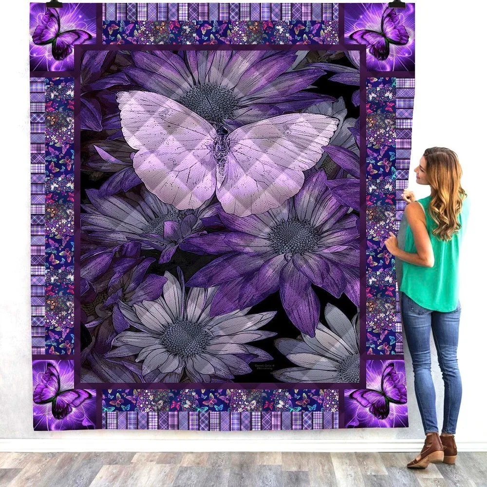 Dropshipping-Butterfly-Bee-Print-Quilt-For-Kids-School-Adults-Bed-Soft-Warm-Thin-Blanket-Cotton-Quilt (5)