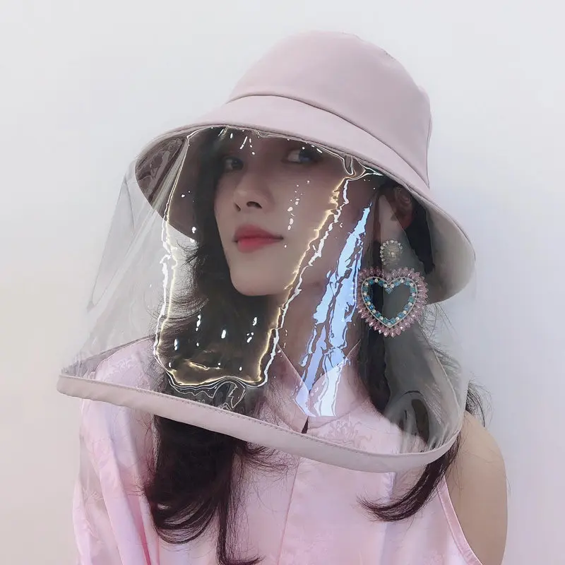 

Bucket Hats Anti-Droplets Round Sun Hat Epidemic Essential Protective Cap Large Mask Clear Sight Universal Hats Bone Masculino