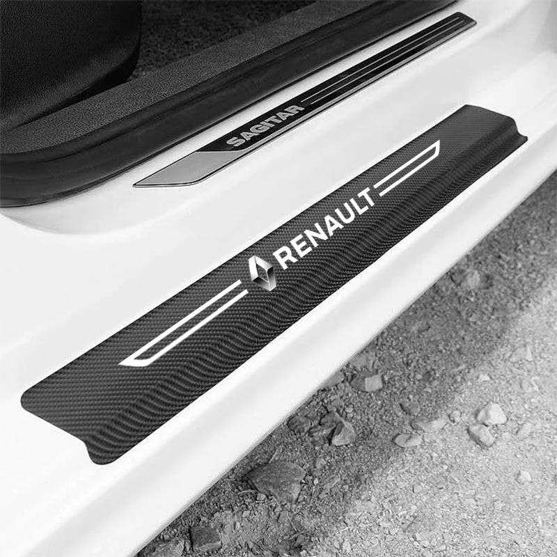 

4 pcs Car threshold protector sticker car guard plate protection Accessories for renault clio megane 2 captur fluence logan