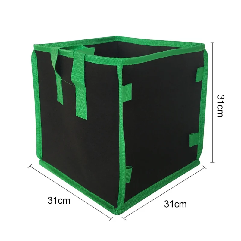 Переносной для растений Контейнер квадратный нетканый растительный мешок с двойной ручкой черный садовый инвентарь