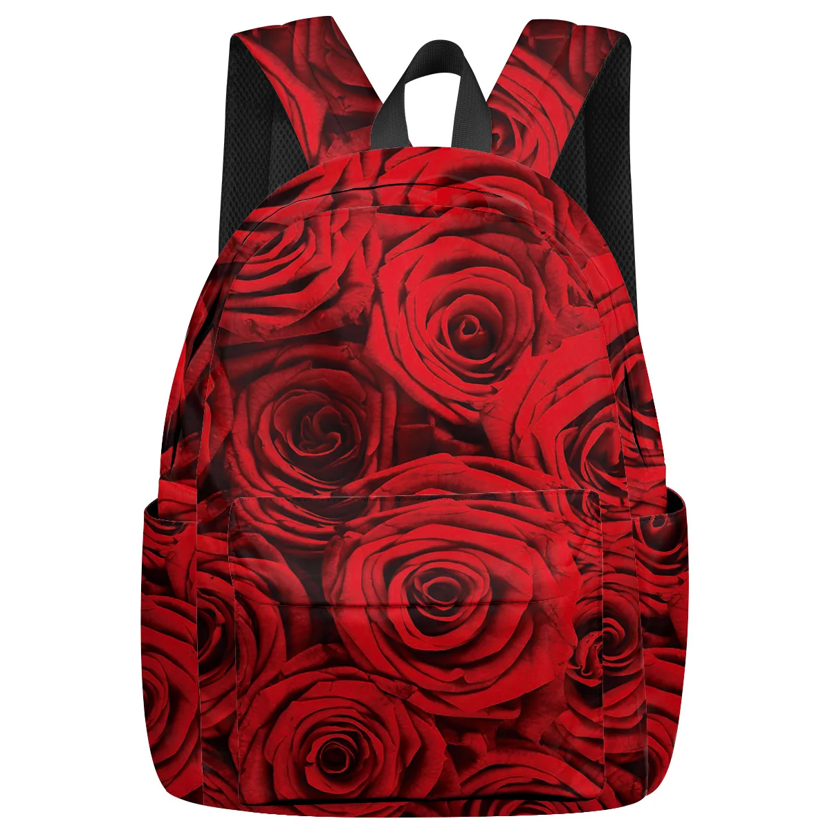 

WHEREISART Red Rose Romatic Backpacks International Airplane Travel Internal Frame Backpacks Fashion