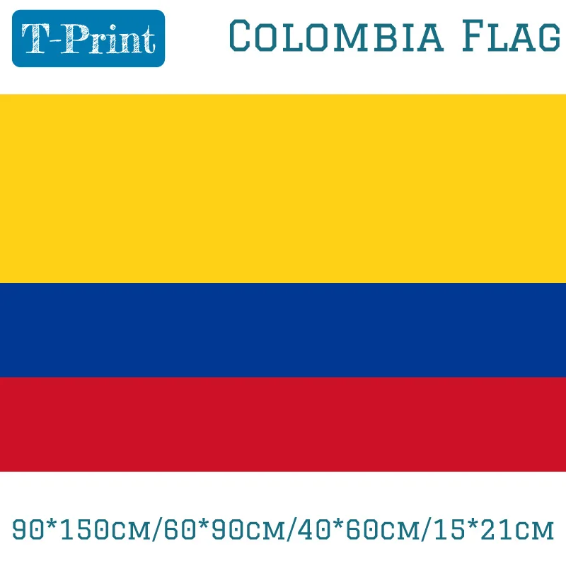 

Free shipping 90*150cm/60*90cm/40*60cm/15*21cm Hanging Colombia National Flag For World Cup Home Decoration Flag