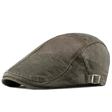 CEQING005 Новая мужская хлопковая темно-синяя шляпа Женская винтажная промытая джинсовый берет Кепка Осенняя дышащая Gorros