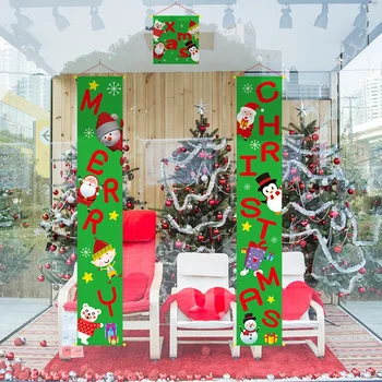 

Merry Christmas Porch Sign Decorative Door Banner Christmas Decorations for Home Hanging Christmas Ornaments
