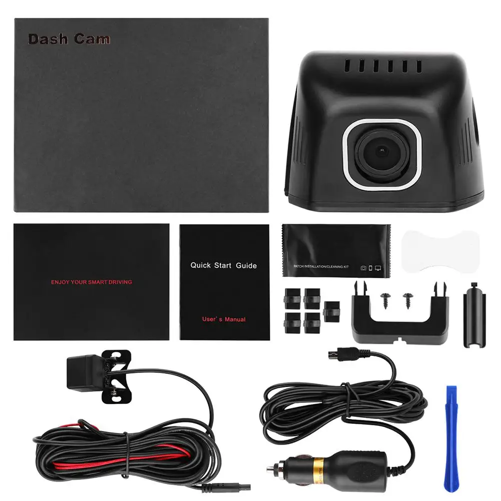 

Yiwa V24B Car Dash Cam HD Front 1080P Rear 720p with WiFi Dual lens Night Vision Driving Recorder Video Dash Camera