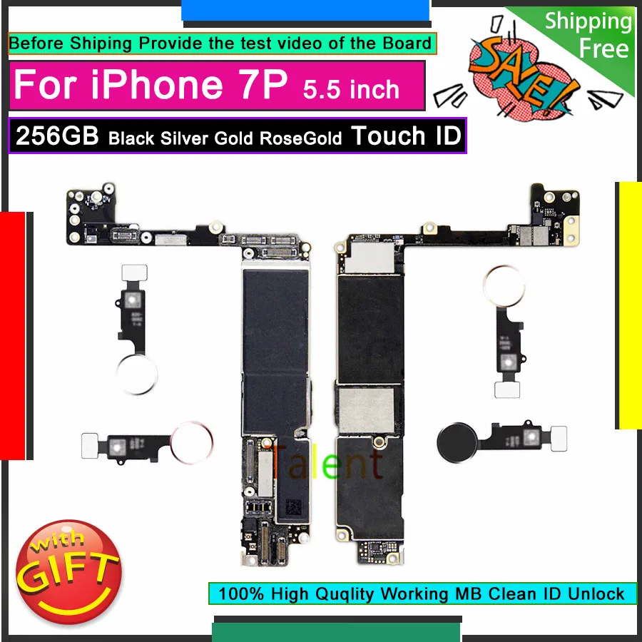 Материнская плата для IPhone 7 Plus 256 ГБ черная серебристая золотистая розовая