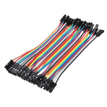 

Hot 40Pcs 11cm 2.54mm 1P-1P Pin Female to Female Color Breadboard Cable Jump Wire Jumper Connector