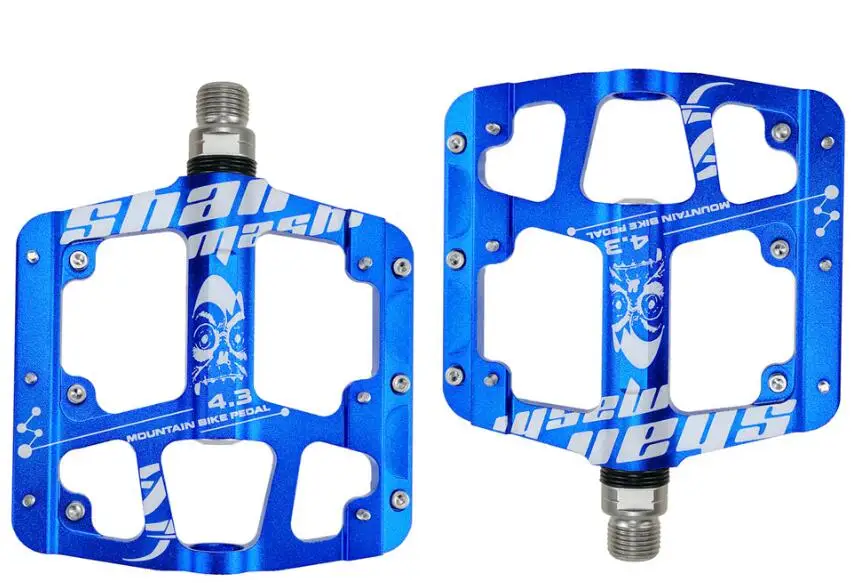 2019New cnc из алюминиевого сплава сверхлегкий 3 подшипники педали горный велосипед MTB анодирование педали велосипедные педали 6 цветов - Цвет: Синий