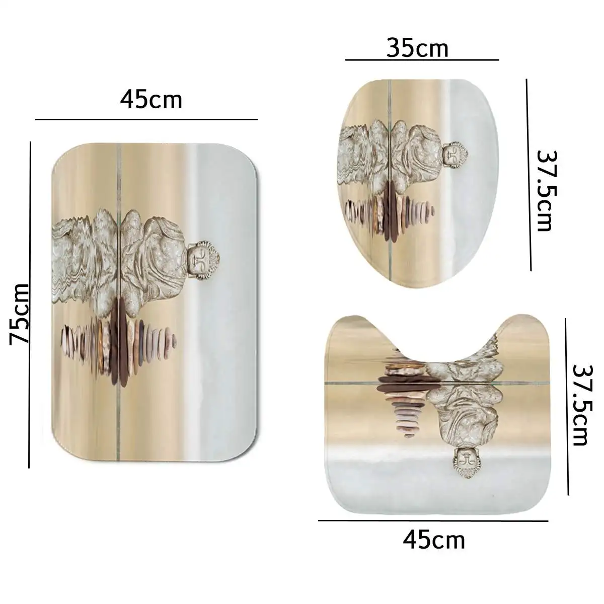 Водонепроницаемый коврик с 12 крючками водостойкими краями рисунком Будды|Шторы