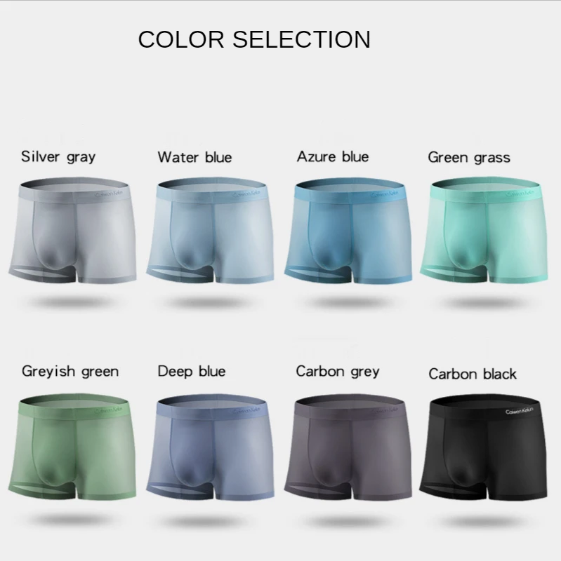 Caiwen Kelun 4 Pcs Gift Box Men's Breathable Underwear Boxer Briefs Ice Silk Seamless Ultra-thin Breathable Trend Boxer Shorts
