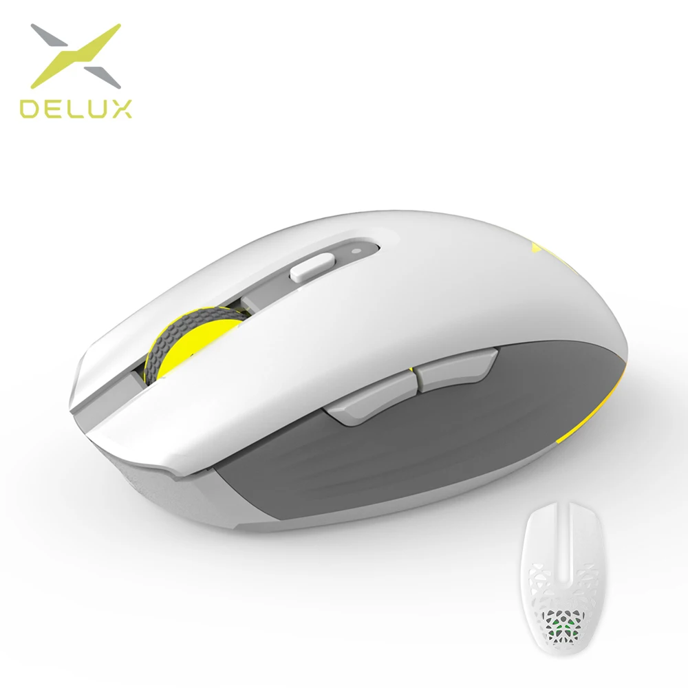 Delux M820DC PAW3335 Проводная + беспроводная Bluetooth игровая мышь 80 миллионов кликов 16000 DPI RGB