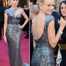 Новинка, горячая распродажа, Selena Gomez,, длинное платье русалки Naomi Watts Oscar, ковровое платье с рукавами-крылышками, металлическое платье знаменитостей