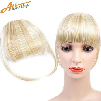 

Allaosify Short Synthetic Bangs Heat Resistant Fiber Hair Women Natural Short Fake Hair Bangs Women Hair Pieces Fake Bangs