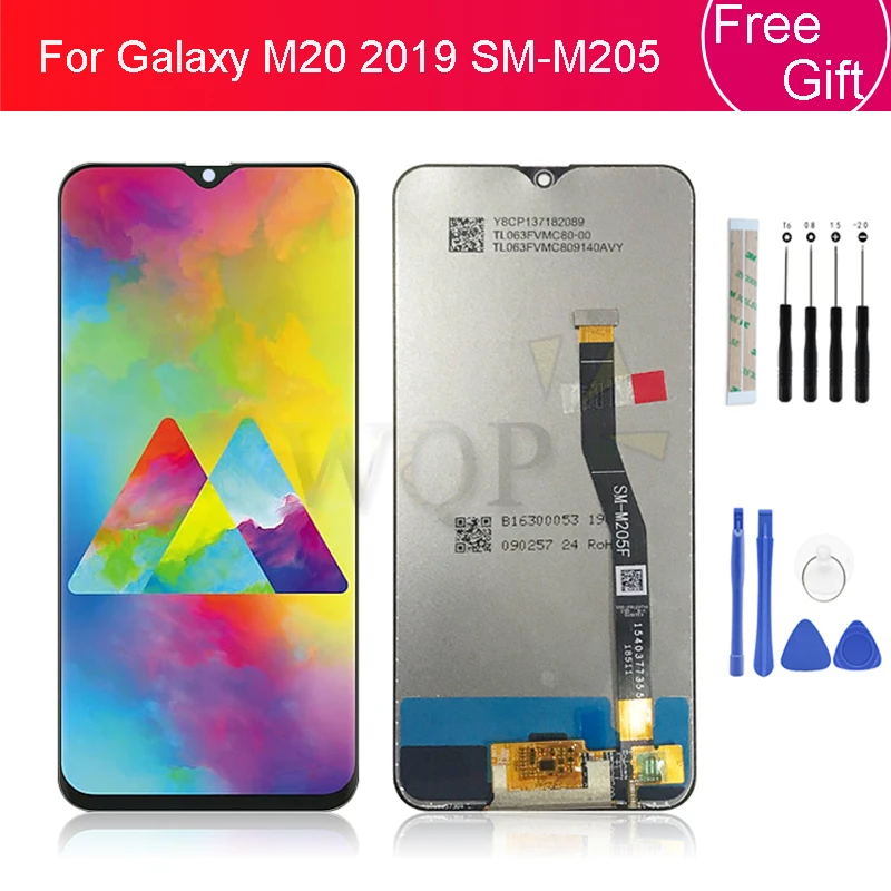 ЖК дисплей с сенсорным экраном и дигитайзером в сборе для Samsung Galaxy M20 2019 SM M205 M205F