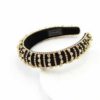 

Baroque Tiaras Wide Headband Girls Luxurious Color Crystal Rhinestones Hair Hoop N1HE