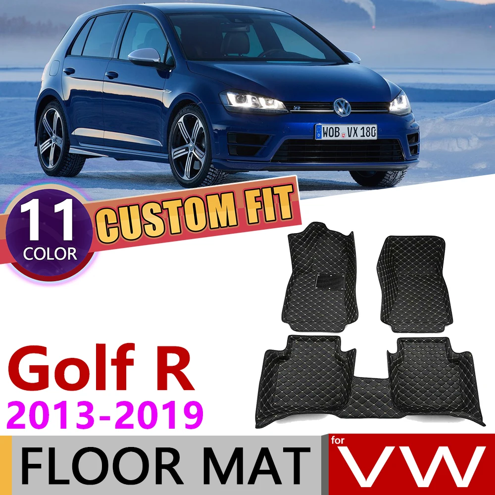 Comprar Alfombrillas de cuero de coche personalizadas para Volkswagen VW Golf 7 R escotilla MK7 2013 2019 2014 5 asientos almohadilla de pie accesorios de alfombra 2015 2016
