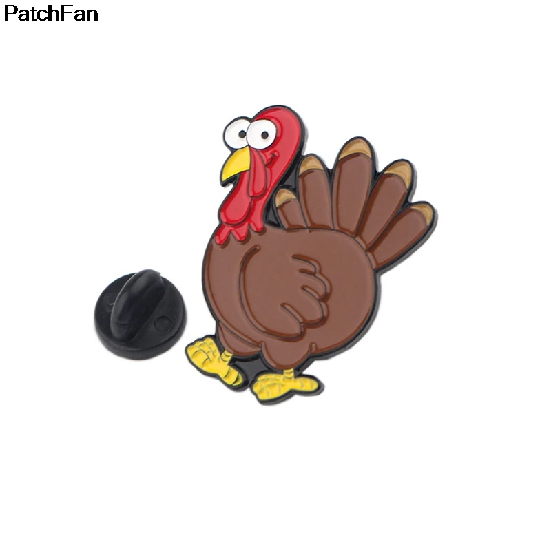 Patchfan милый индейка цинк галстук мультфильм забавные булавки рюкзак одежда броши для мужчин и женщин шляпа Декоративные значки медали A2410