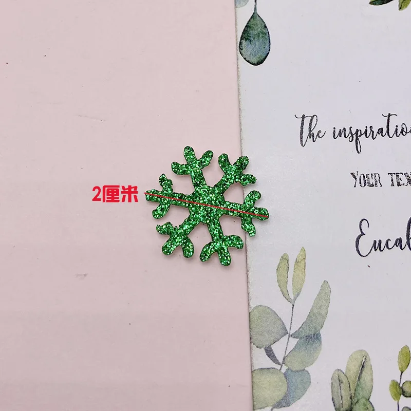 60 Teile/los 2cm Glitter schneeflocke Gepolsterte Appliques für DIY haar clip zubehör und Weihnachten handgemachte ornament patch – Detail 4
